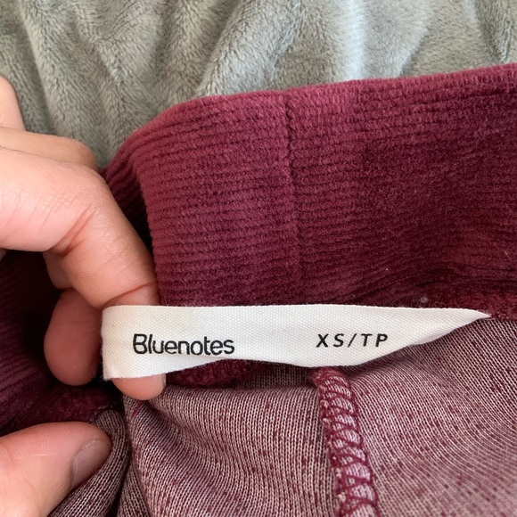 Bluenotes, Maroon Velvet Leggings, Size: X Small - Picture 4 of 4
